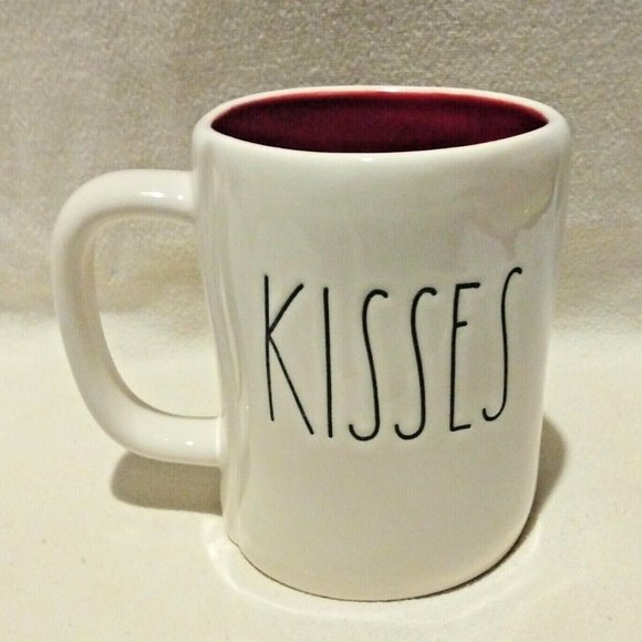 Rae Dunn Other - RAE DUNN Magenta Coffee Mug HUGS KISSES Ivory Red